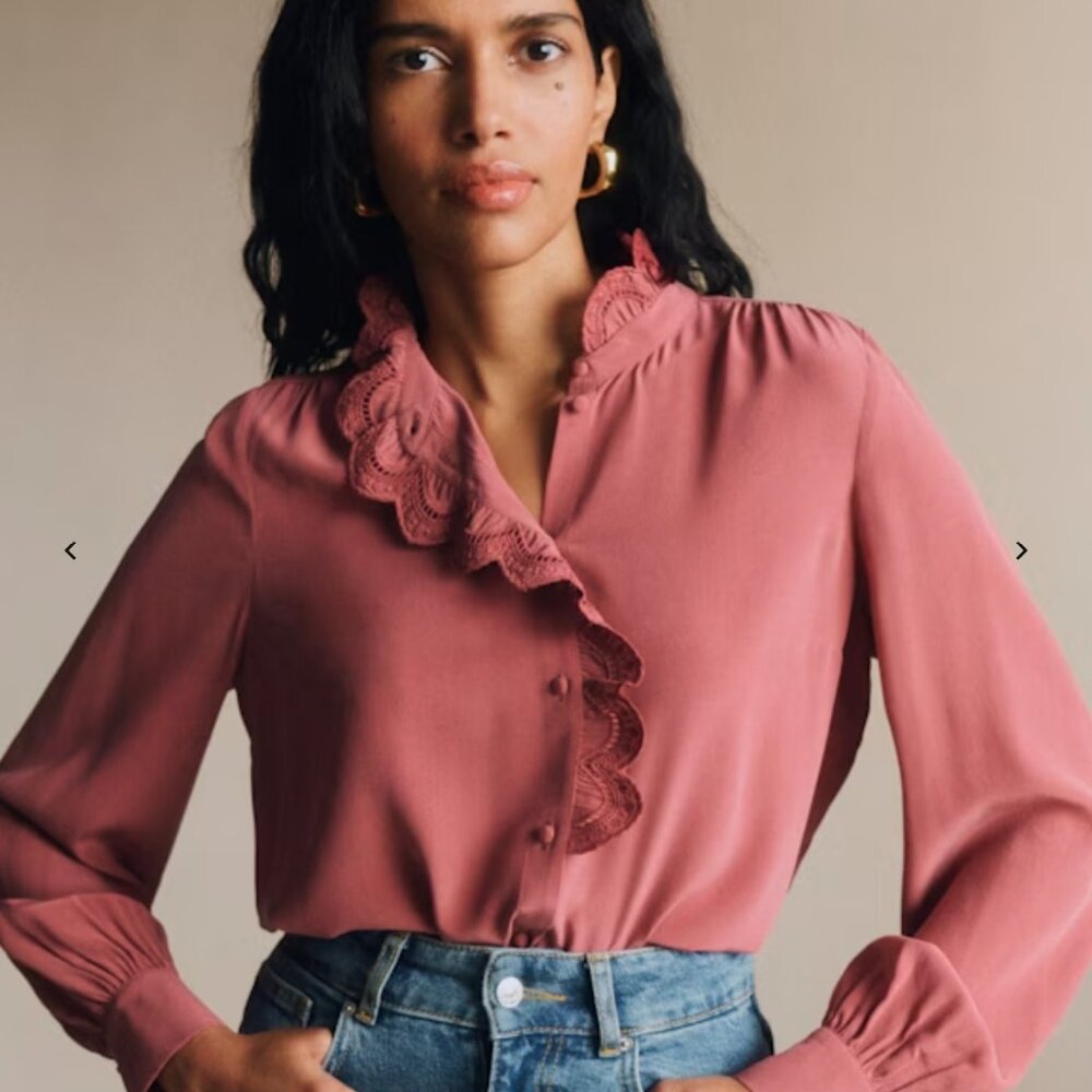 Sezane - Chlo Shirt - Color Rosewood - Size 38